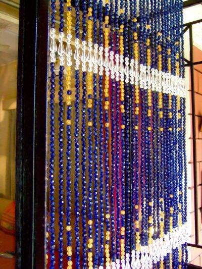 Designer Beads Curtains For Living Room Navy Blue Colour Beaded Curtains For Dining Room