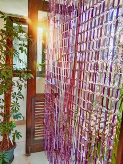 purple large crystal beaded room divider