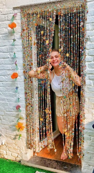 Belgium home entrance doorway colorful bead curtain