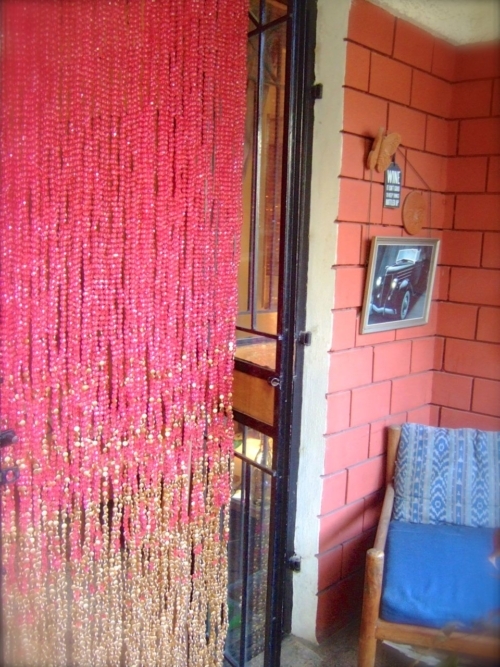 beautiful custom pink colour bead curtains