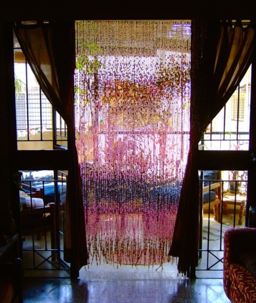 Antique Beaded Curtain Pink Glass Beads Antique Beaded Curtain