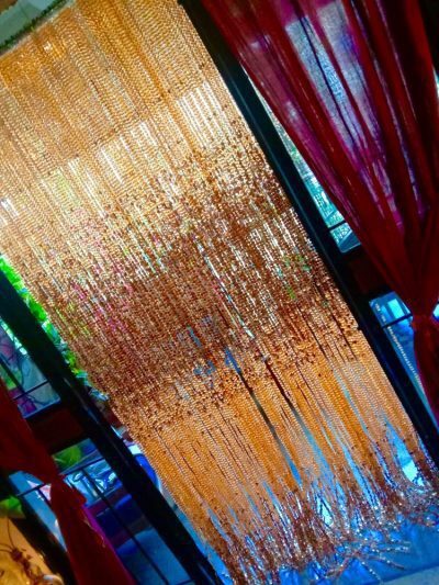 Buy Best Beaded Room Partition Peach Yellow Colour Bead Curtain Design