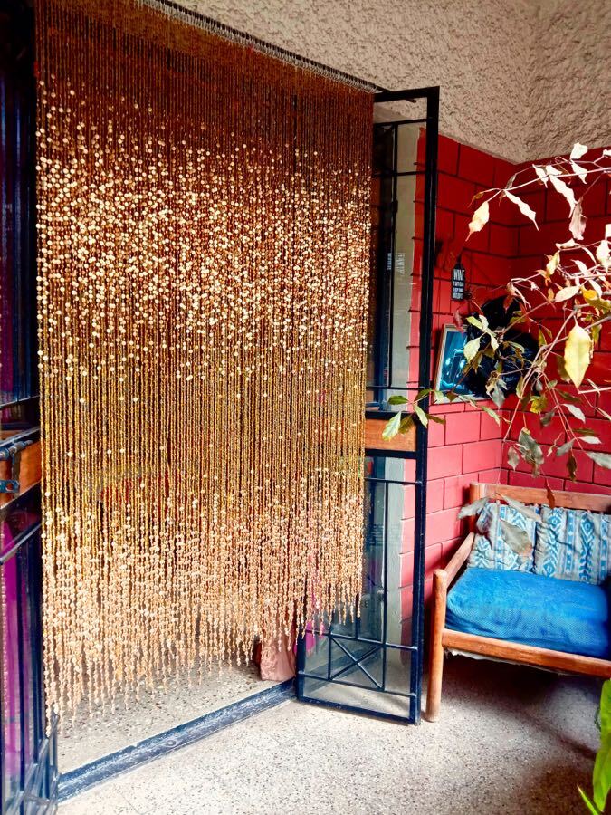California Antique Glass Room Divider