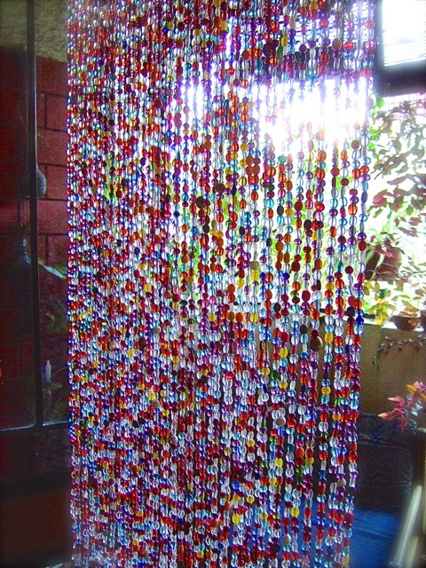 Colour Burst Beaded Door Curtain