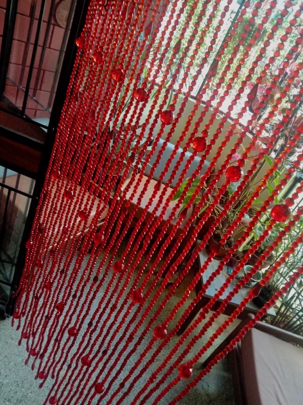 New York Red Crystal Beaded Curtain