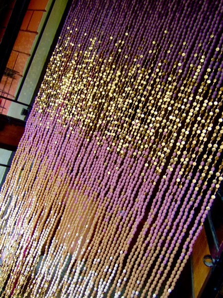 Purple Beige Ombre Glass Beaded Curtain