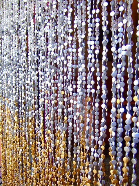 Colorado White Silver Crystal Beaded Room Partition