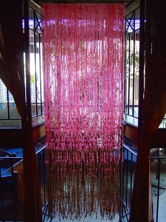 Best Pink Gold Beaded Room Divider Custom Designed