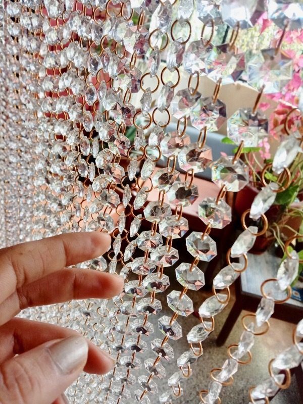 Hexagonal Crystal Beaded Room Divider