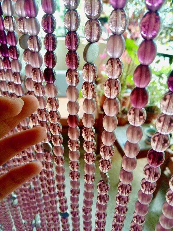 Purple Glass Beaded Room Divider