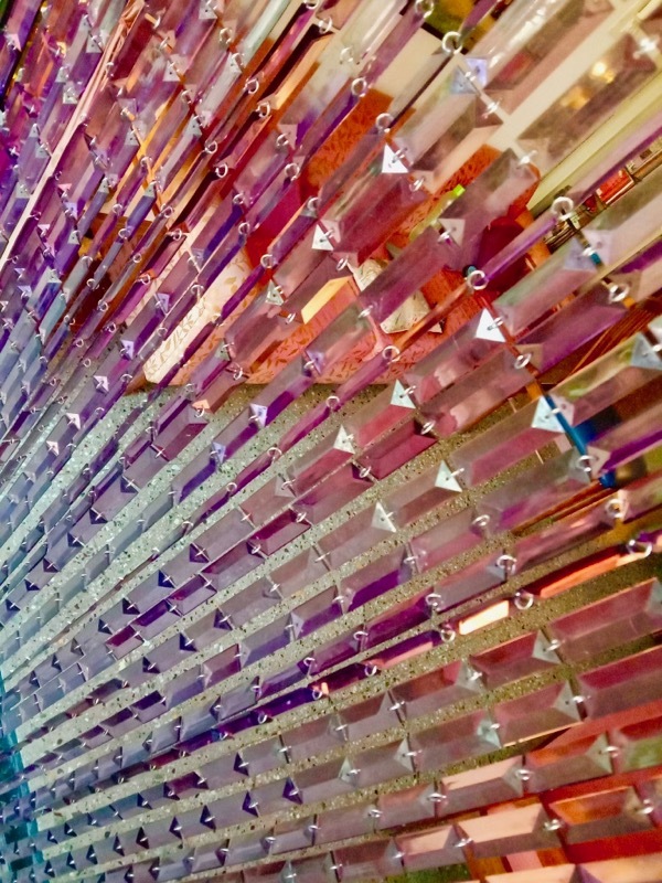 Purple Colour Large Rectangle Crystal Bead Curtain