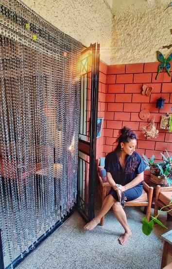 Interior Blue Bead Curtain