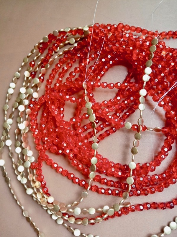 red crystal beads curtain