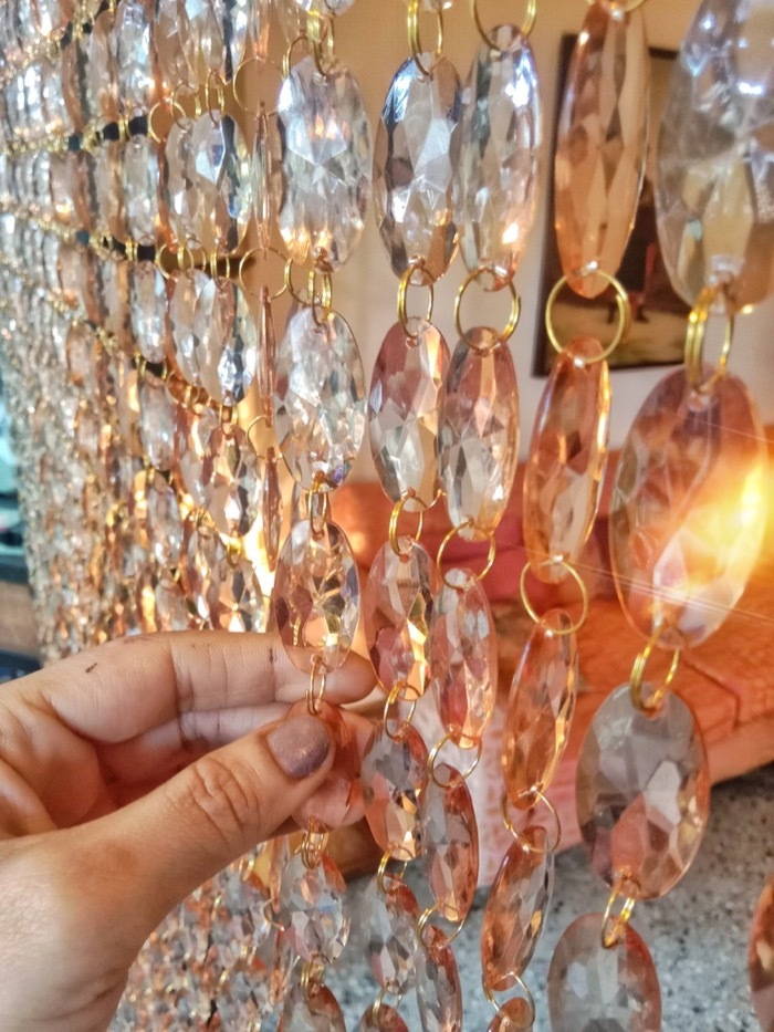 Amber Crystal Beaded Curtain