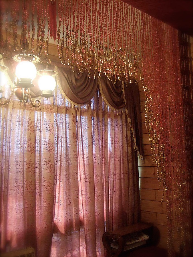 Buy Interior Soft Furnishing Shop Beautiful Pink Gold Archway Curtain In Glass Beads
