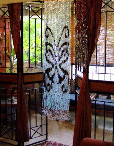 Butterfly Design In Black And White Beads