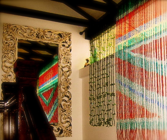 Sea Blue Green Aztek Bead Curtain