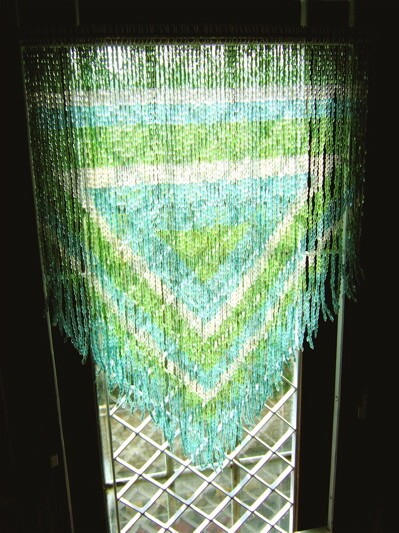 Sea Blue Green Aztek Bead Curtain