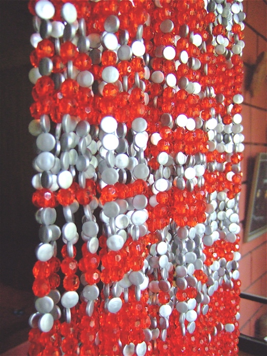 Red Silver Acrylic Crystal Beaded Partitions