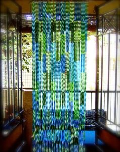 Blue Green Mosaic Beaded Partition