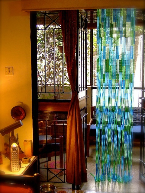 Antique Glass Beads Curtains Restoration Blue Green Mosaic Design Beaded Curtains For Doorways Near Me