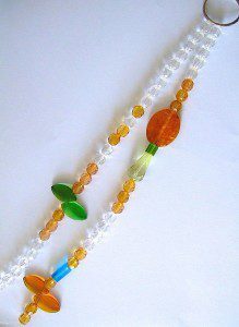 Orange Blue Green Mixed Leaf Bead Curtain