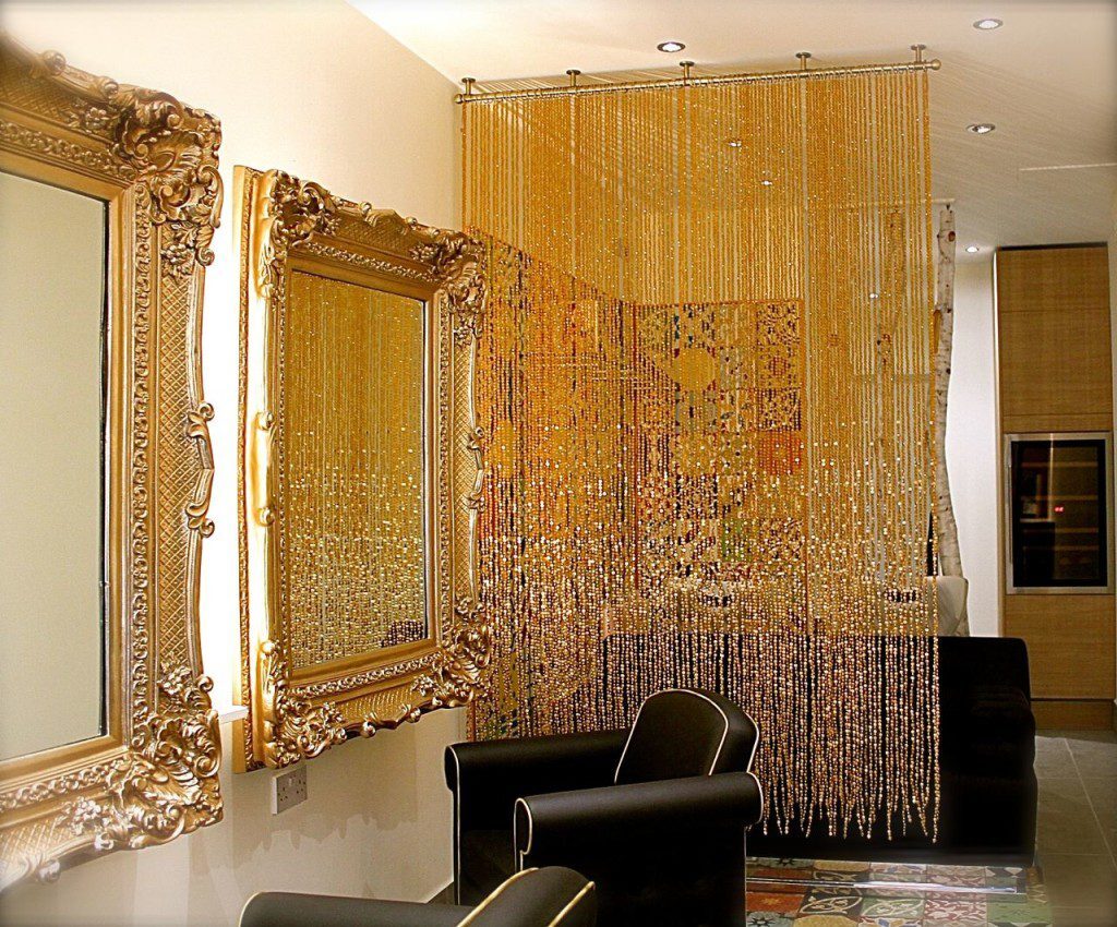 London Parlor Champagne Gold Crystal Door Beads Curtain
