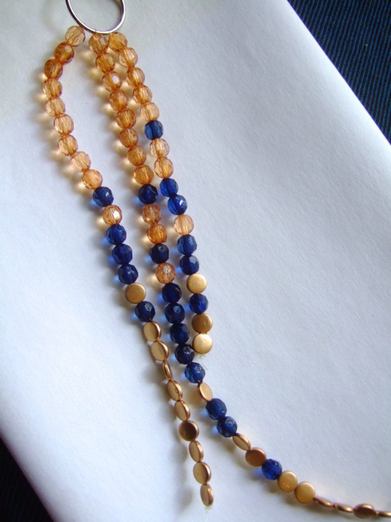 Navy Blue Champagne Acrylic Crystal Bead Curtain