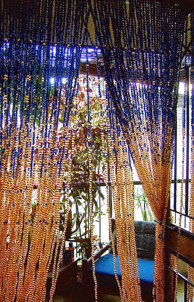 Navy Blue Champagne Acrylic Crystal Bead Curtain