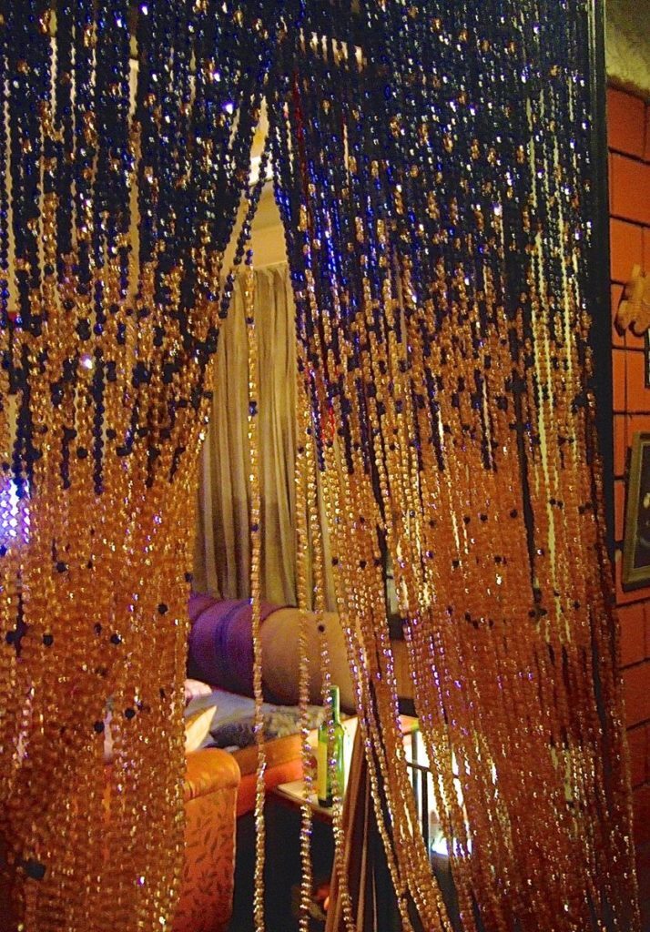 Navy Blue Champagne Acrylic Crystal Bead Curtain