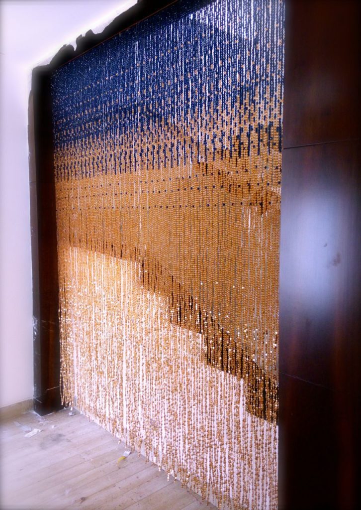 Navy Blue Champagne Acrylic Crystal Bead Curtain
