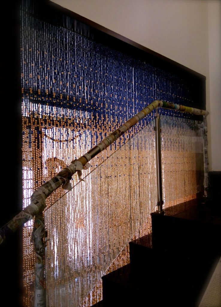 Navy Blue Champagne Acrylic Crystal Bead Curtain