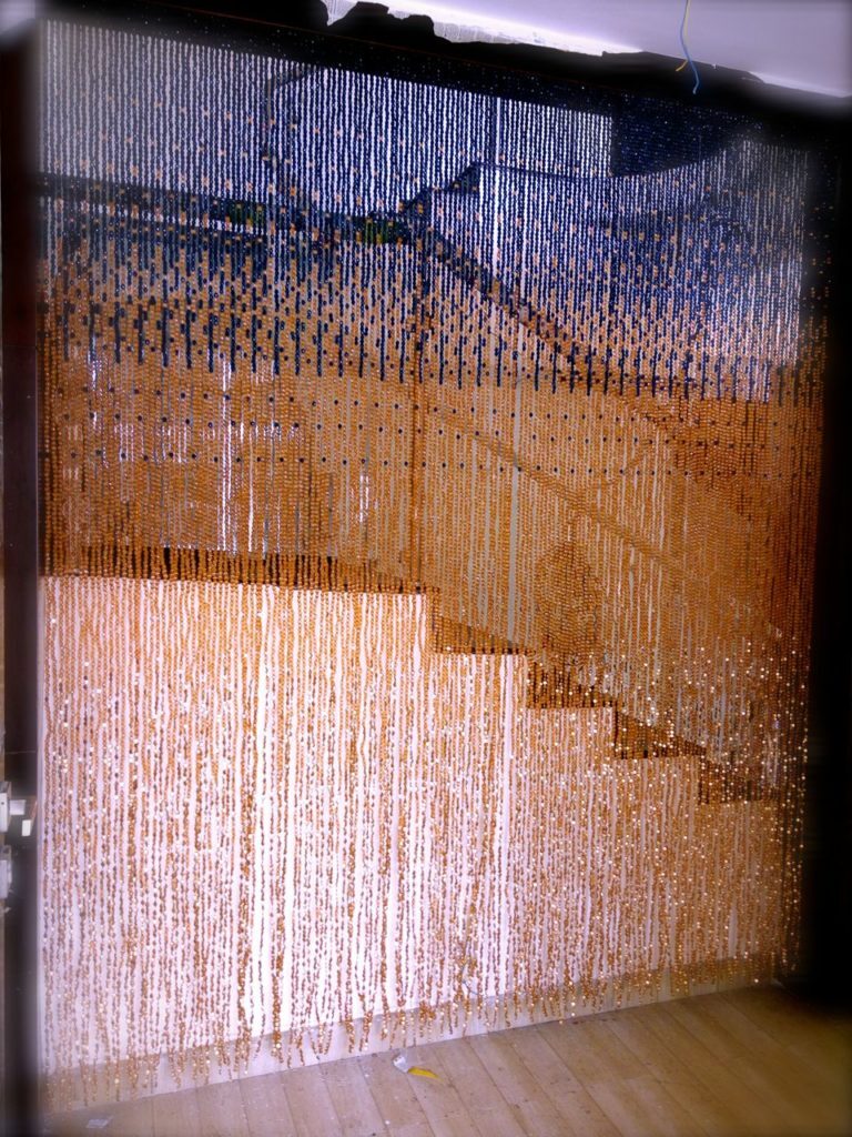 Navy Blue Champagne Acrylic Crystal Bead Curtain