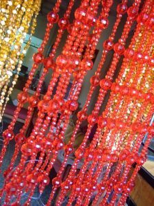 Red Large Crystal Balls Bead Curtain