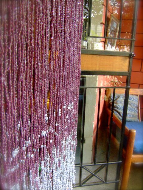 Purple Bead Curtain Hanging Sculpture