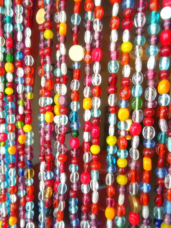 Multicoloured Glass Gold Beaded Curtain Interior Decoration Room Divider