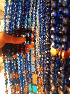 Boat Cabin Navy Blue Beaded Partition Screen