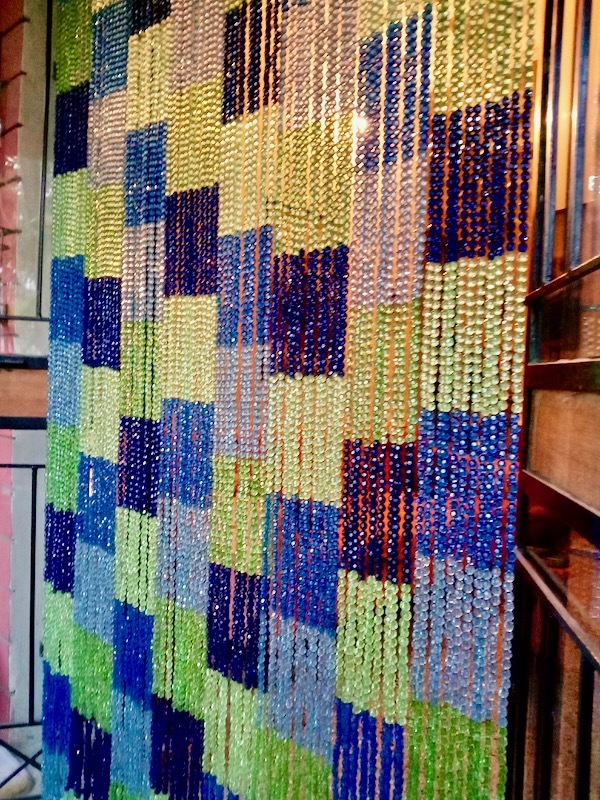 San Francisco Blue Green Mosaic Beads Doorway Curtains
