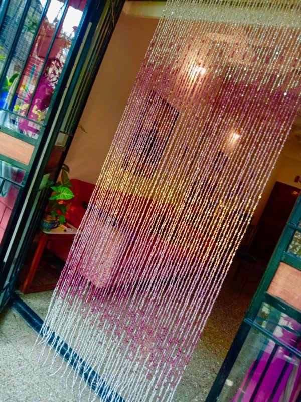 Pink Rainbow Handmade Glass Bead Curtain