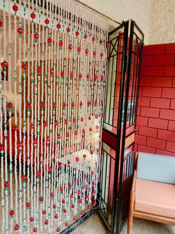 Tibetan Red Blue Hues Beaded Room Divider