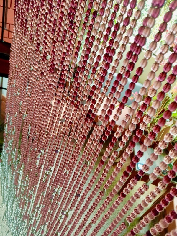 Purple Glass Beaded Room Divider Contemporary Interior Design