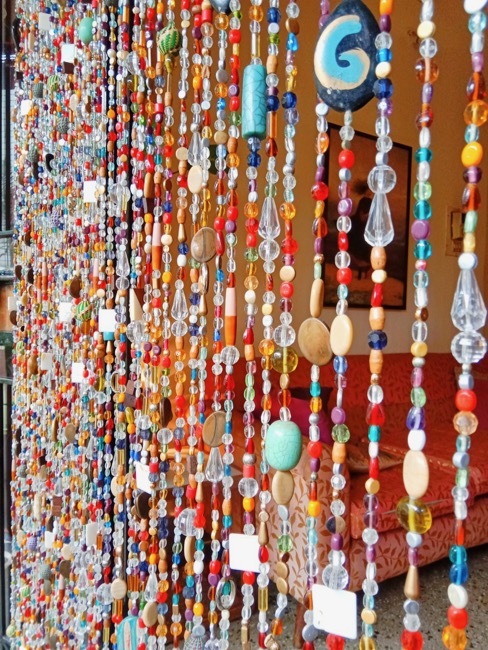 Eclectic Colorful Glass Bead Curtain Texas