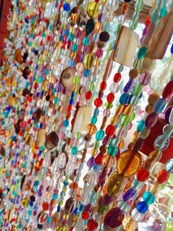 Colourful Eclectic Beaded Curtain For Doorway Beaded Curtain Made From Mixed Shapes And Sizes Of Colourful Beads