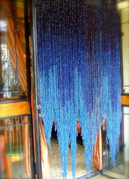 blue ombre crystal bead curtain design
