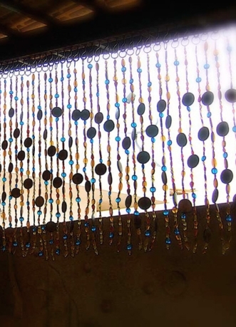 living dining room partition mixed shape and colour beads partition
