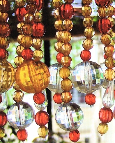 chandelier & pooja room door bead curtain