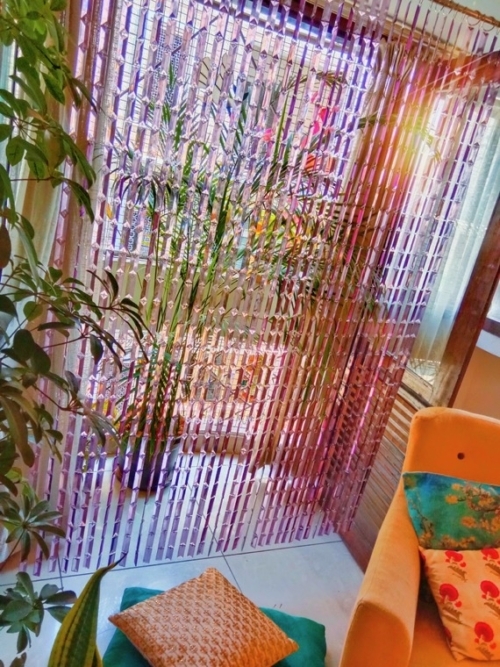 Silver Chain Link Beaded Curtain