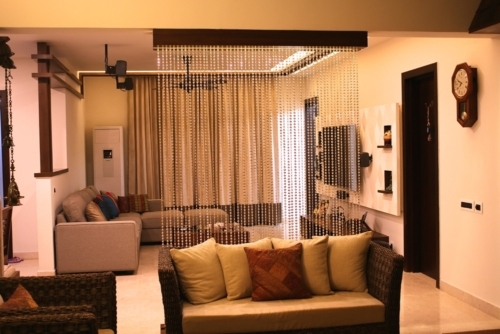 classic living dining partition in beige crystal beads