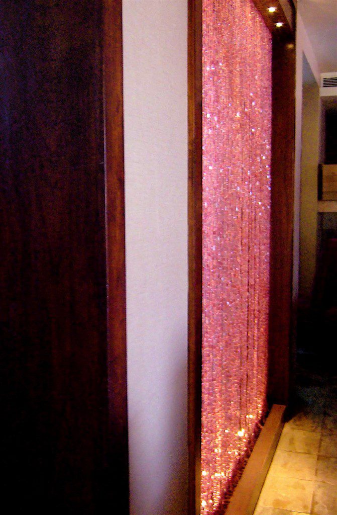 pink bead curtain