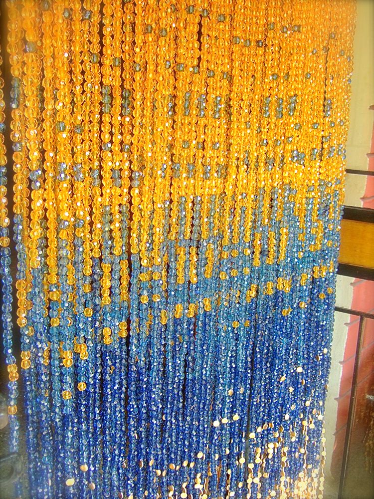 crystal colored bead curtain